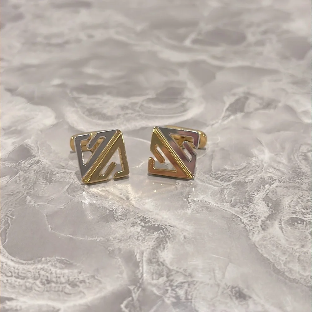 Givenchy two tone square cuff links